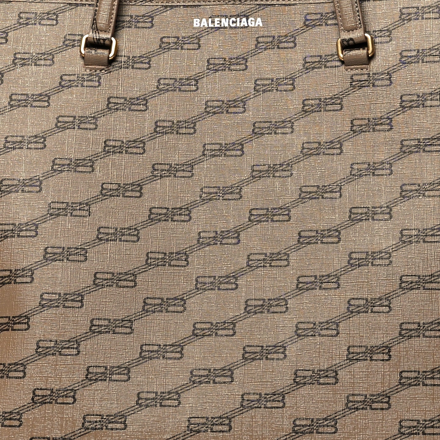 Coated Canvas BB Monogram Large Signature East West Shopper Bag Beige Brown