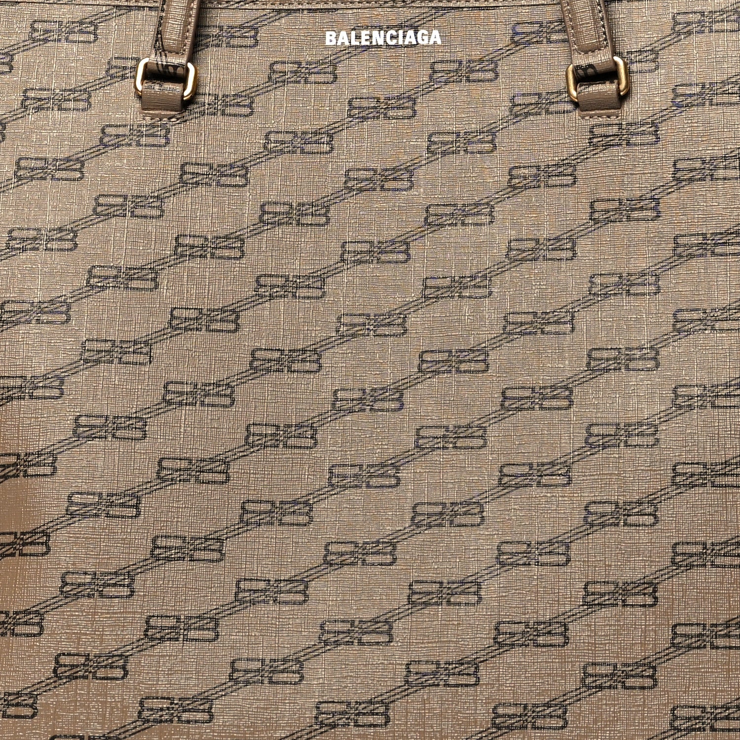 Balenciaga Coated Canvas BB Monogram Large Signature East West Shopper Bag Beige Brown 8 of 10