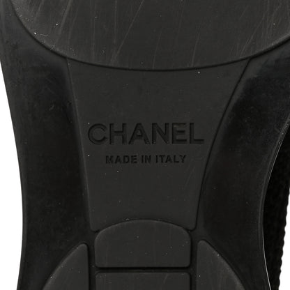 Chanel Knit Patent Calfskin Womens High Top Camellia Sneakers 39.5 Black 6 of 9