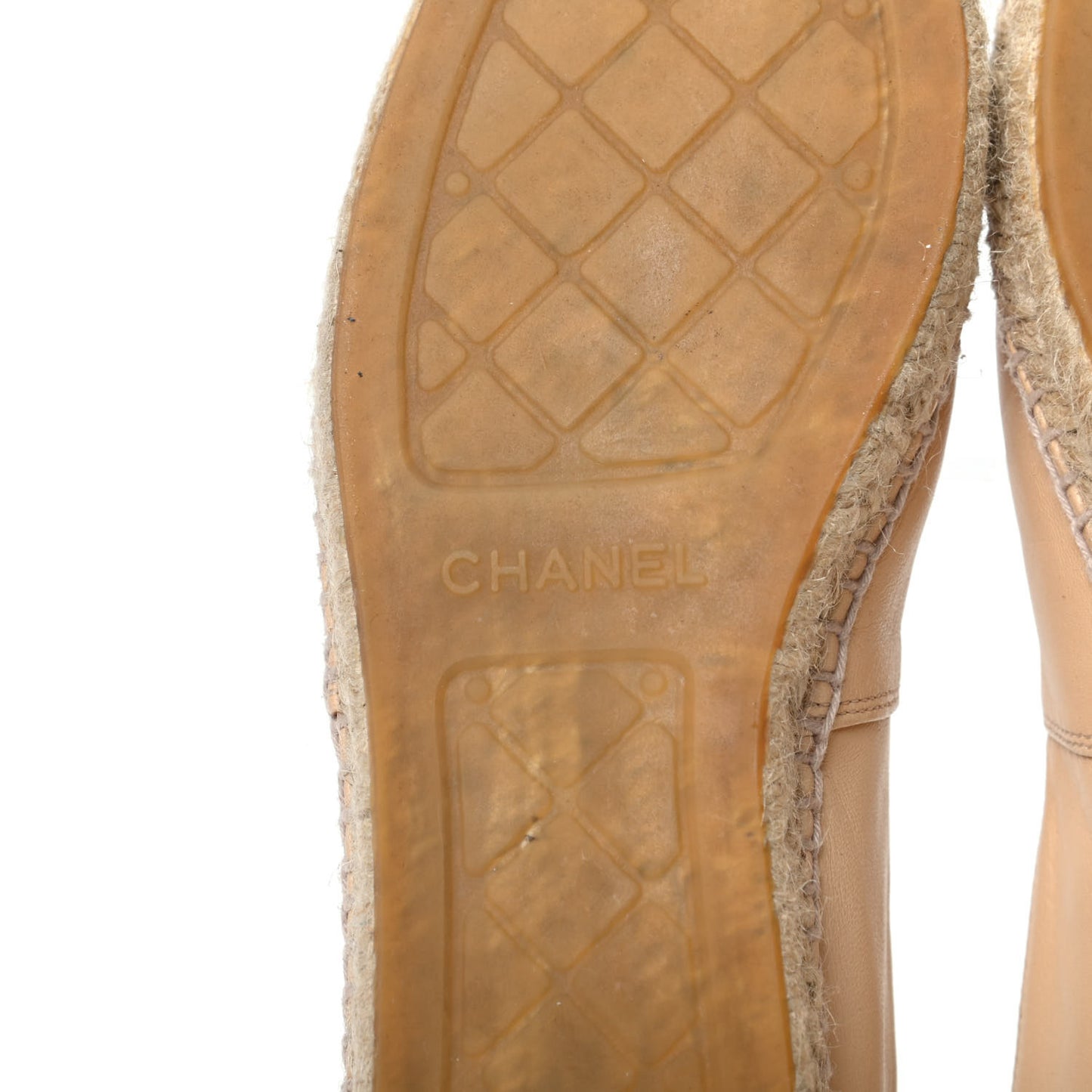 Lambskin CC Espadrilles 38 Beige Black