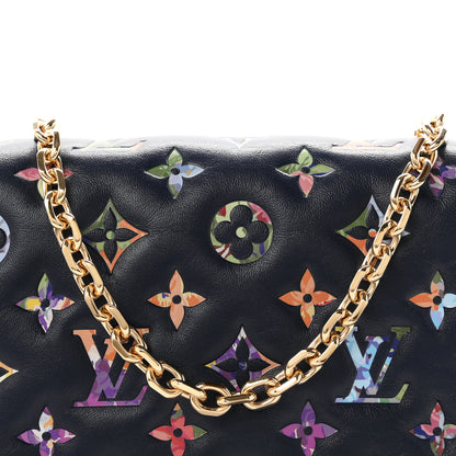 Louis Vuitton Lambskin Embossed Monogram LV Garden Pochette Coussin Navy 7 of 9