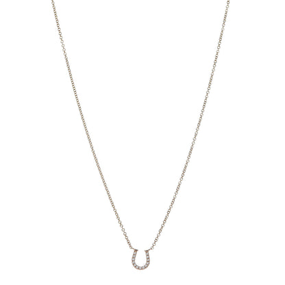 Tiffany 18K Rose Gold Diamond Mini Metro Horseshoe Pendant Necklace 1 of 7