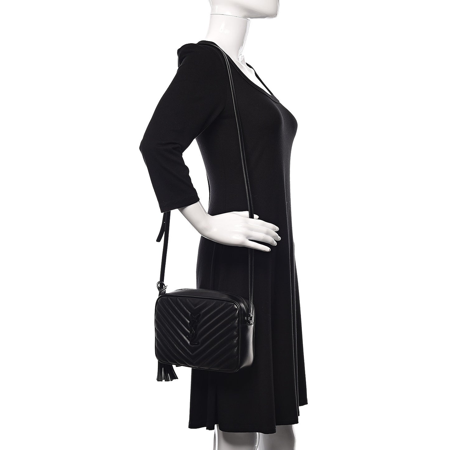 Calfskin Matelasse Monogram Lou Camera Bag Black