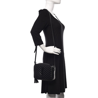 Saint Laurent Calfskin Matelasse Monogram Lou Camera Bag Black 2 of 10