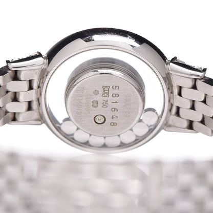 Chopard 18K White Gold Diamond Pave Bezel 24mm Happy Diamonds Icons Bow Tie Quartz Watch 5 of 6