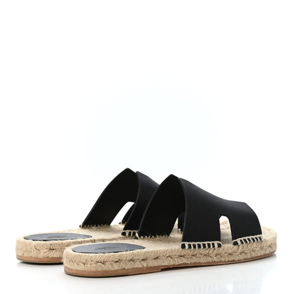 Hermes Calfskin Mens Antigua Espadrille Sandals 41 Black 3 of 4