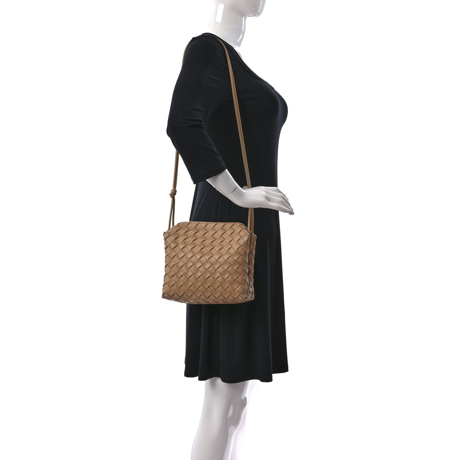 Bottega Veneta Nappa Intrecciato Small Loop Camera Bag Almond 2 of 12