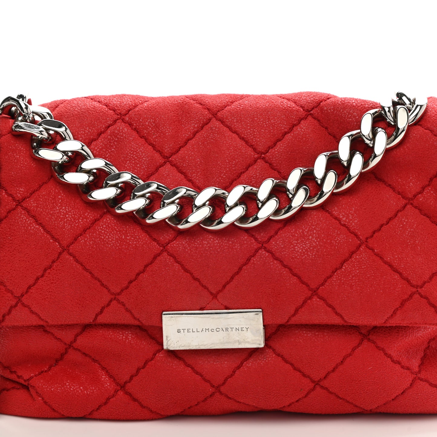Shaggy Deer Quilted Small Beckett Chain Shoulder Bag Red