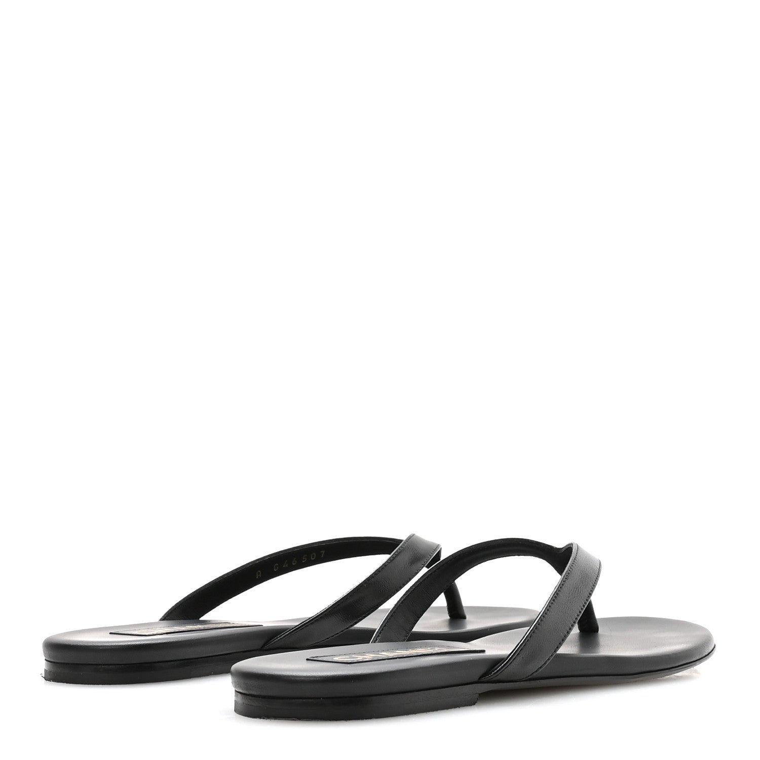 Chanel Shiny Lambskin Crystal CC Thong Sandals 37.5 Black 5 of 9