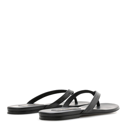 Chanel Shiny Lambskin Crystal CC Thong Sandals 37.5 Black 5 of 9