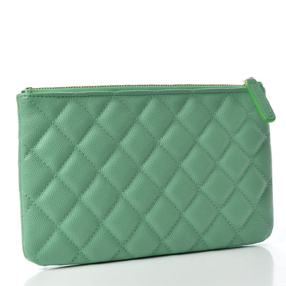 Chanel Caviar Quilted Cosmetic Case Green 3 of 8