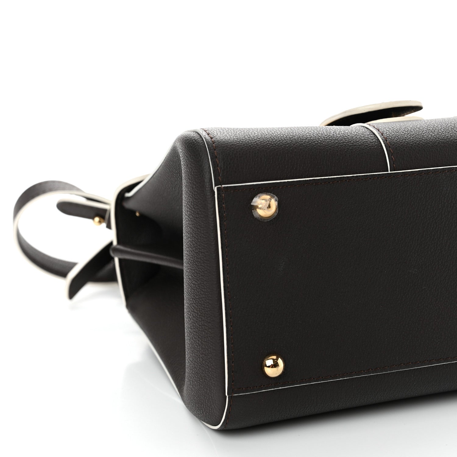 Delvaux Grained Calfskin Bi-Color Brillant Mini Satchel Black 8 of 10