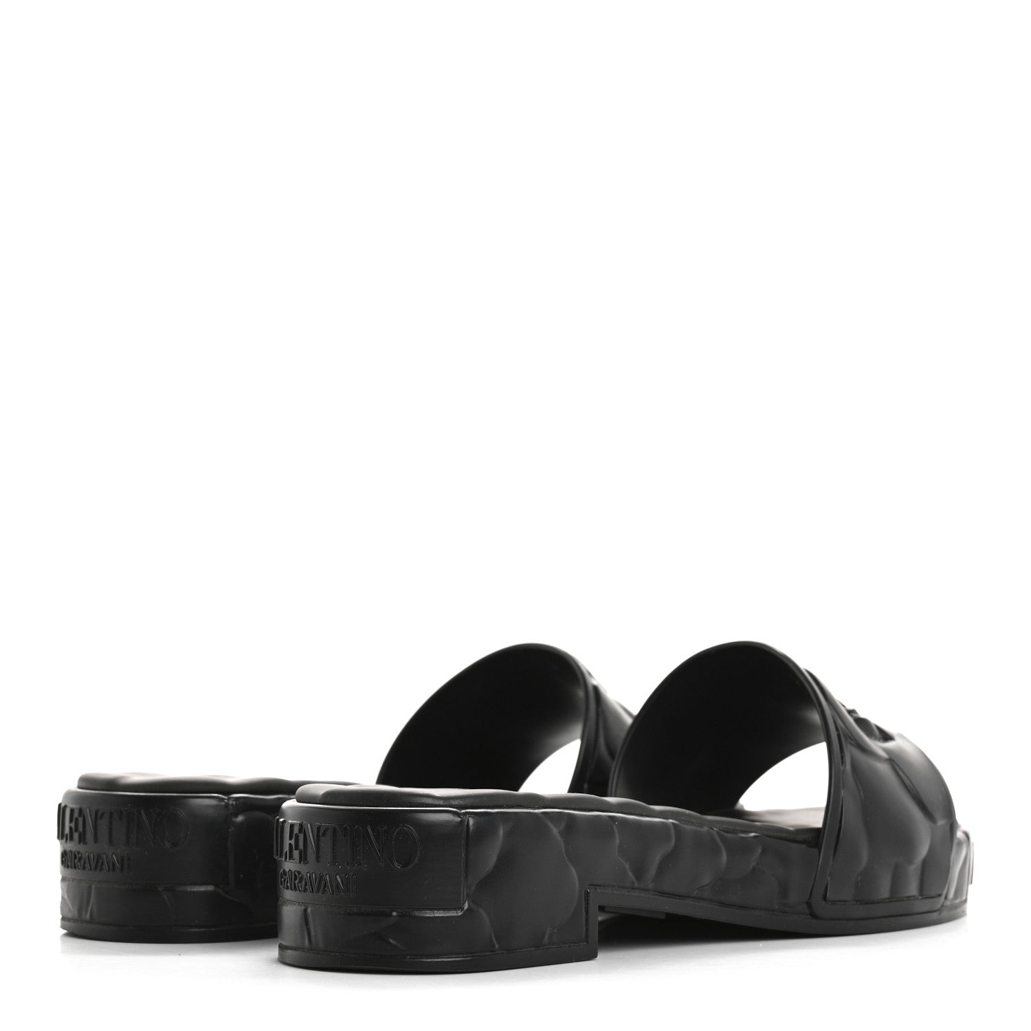 Valentino Garavani Rubber Atelier 03 Rose Edition 25/40mm Platform Slide Sandals 38 Black 5 of 12