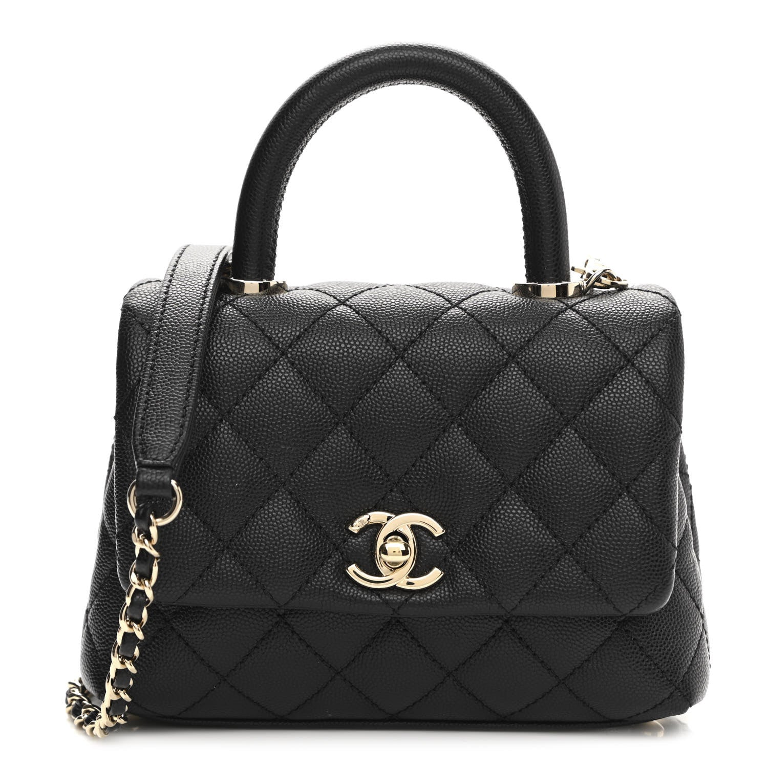 Chanel Caviar Quilted Extra Mini Coco Handle Flap Black 1 of 11