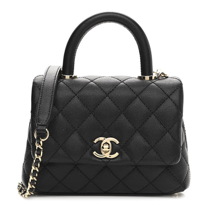 Chanel Caviar Quilted Extra Mini Coco Handle Flap Black 1 of 11