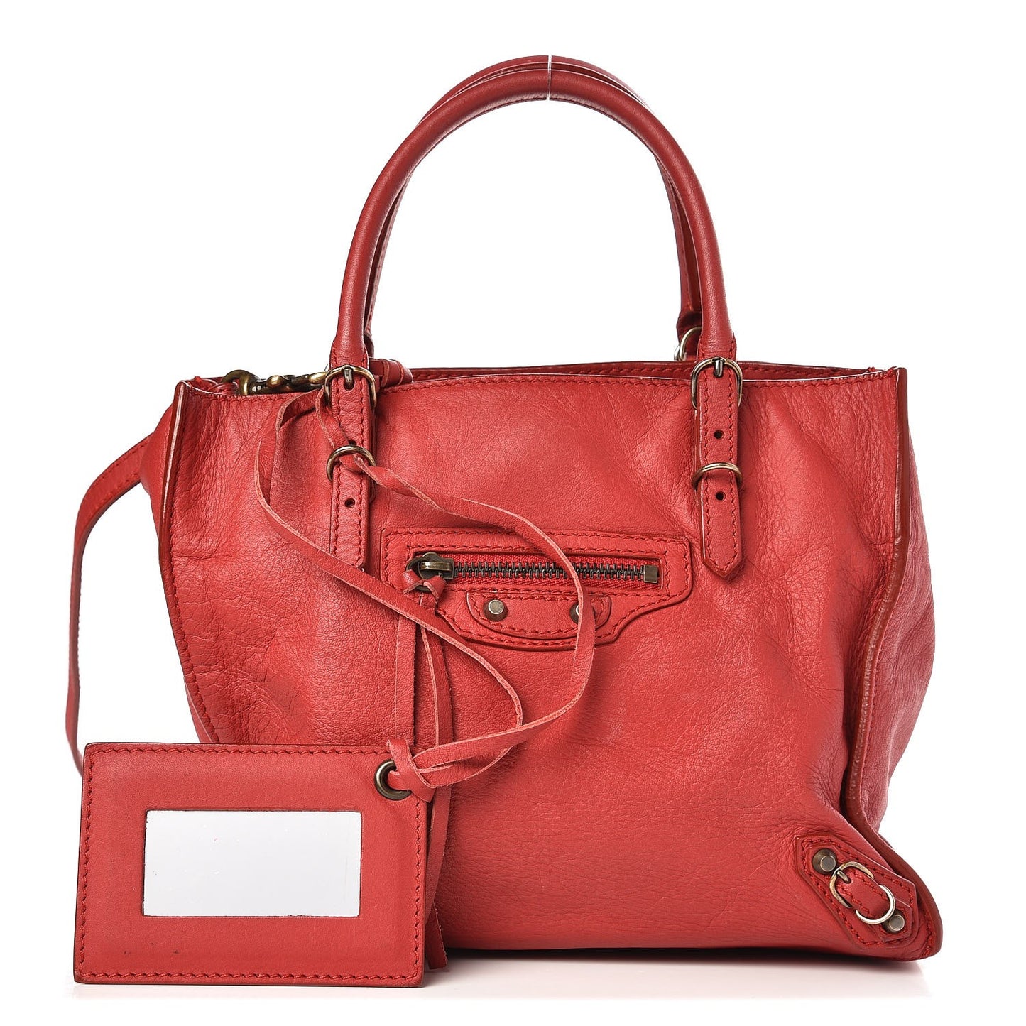 Veau Souple Papier Mini A4 Tote Rouge