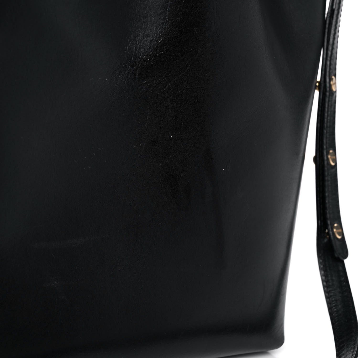 Mansur Gavriel Vegetable Tanned Calfskin Bucket Bag Black Marina 12 of 13