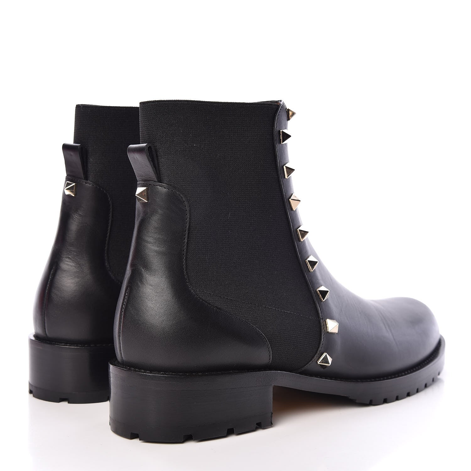 Valentino Garavani Calfskin Rockstud Beatle Chelsea 20mm Ankle Boots 39 Black 4 of 10