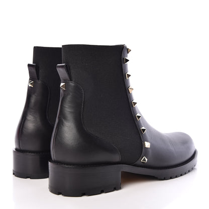 Valentino Garavani Calfskin Rockstud Beatle Chelsea 20mm Ankle Boots 39 Black 4 of 10