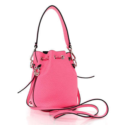 Fendi Cuoio Romano F is Fendi Mini Mon Tresor Pocket Bucket Bag Fluo Pink 3 of 13