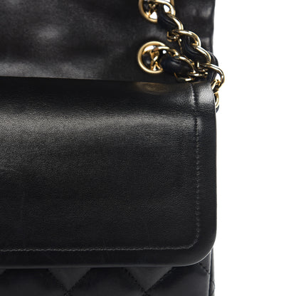 Chanel Lambskin Quilted Jumbo Double Flap Black 8 of 12