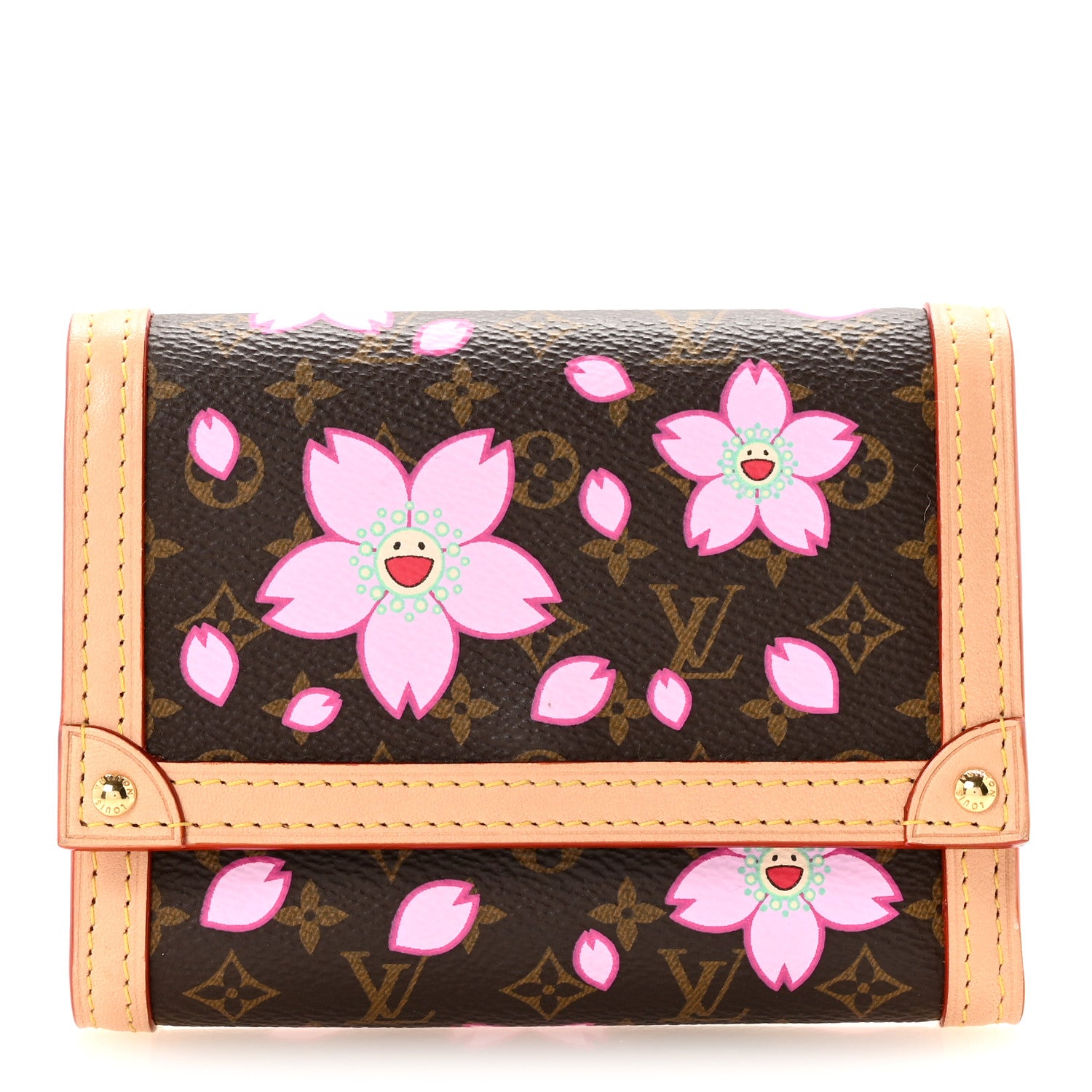 Louis Vuitton LV X TM Monogram Cherry Blossom Victorine Wallet Sakura Brown 1 of 7