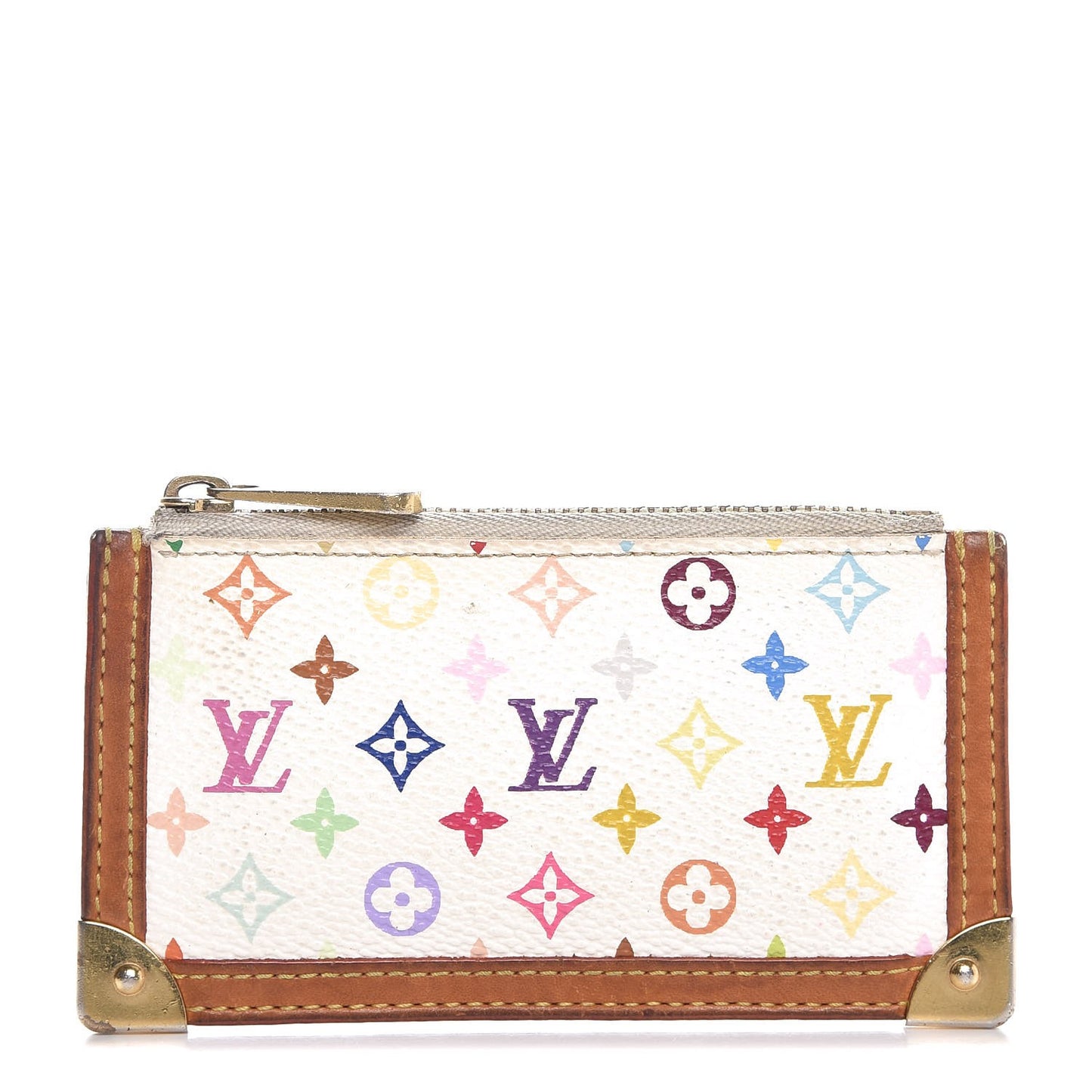 Monogram Multicolor Key Pouch White