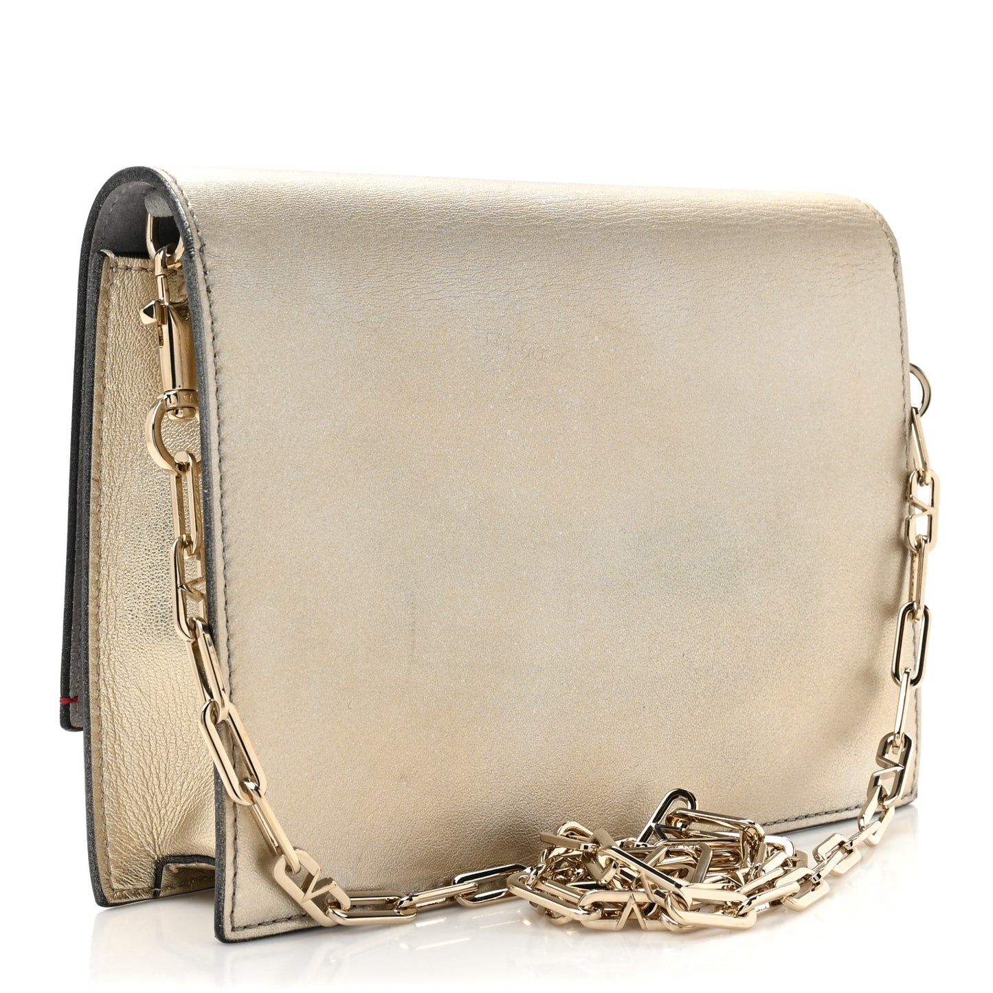 VALENTINO GARAVANI Metallic Nappa Small VCase Bag Platinum