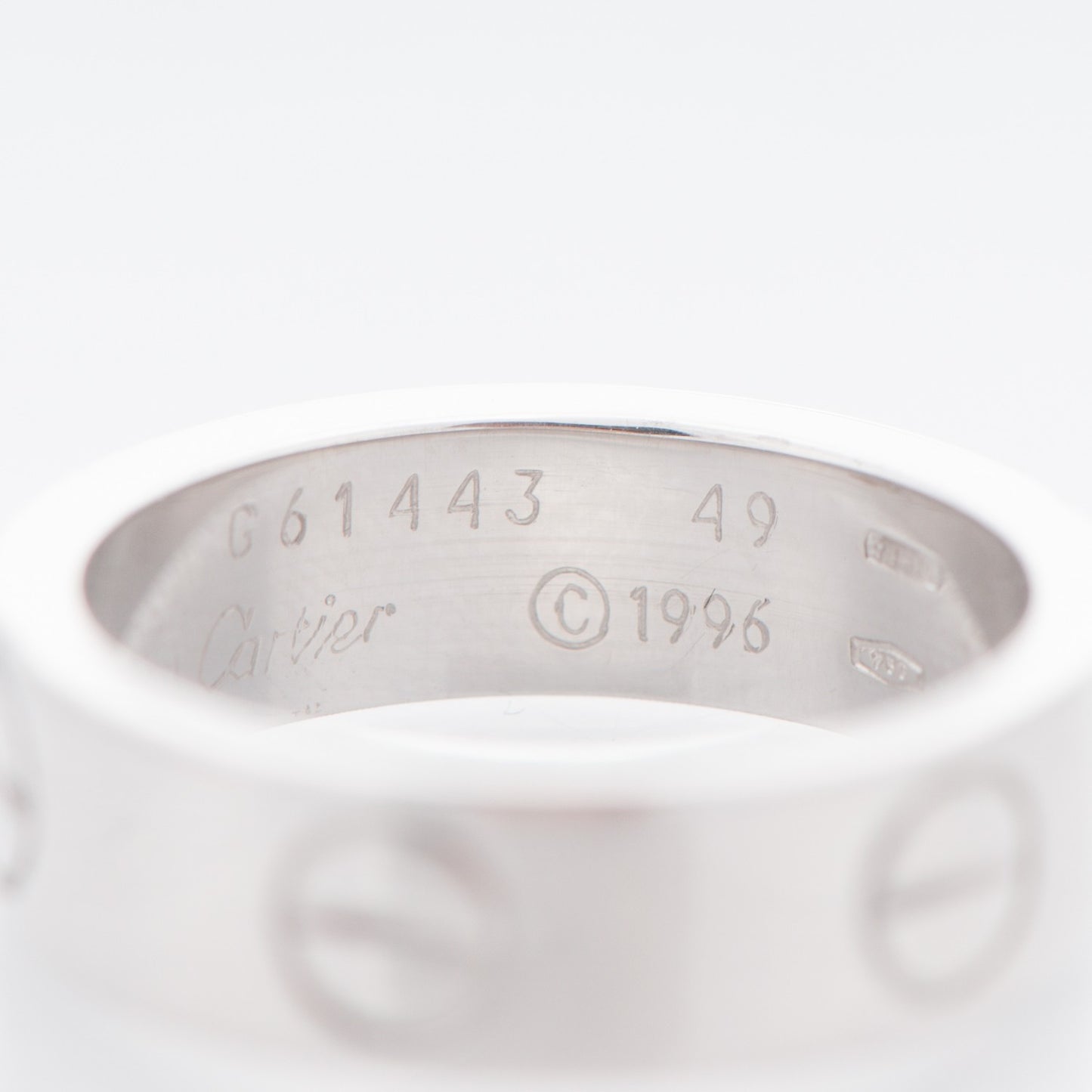 18K White Gold 5.5mm LOVE Ring 49 4.75