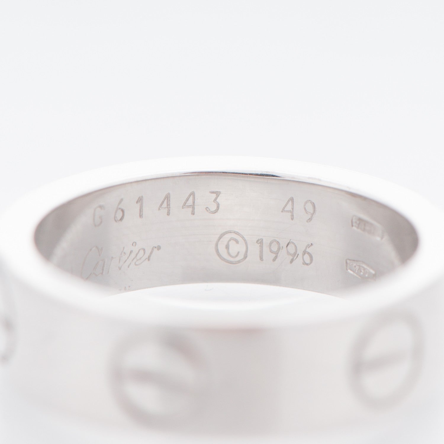 Cartier 18K White Gold 5.5mm LOVE Ring 49 4.75 4 of 4