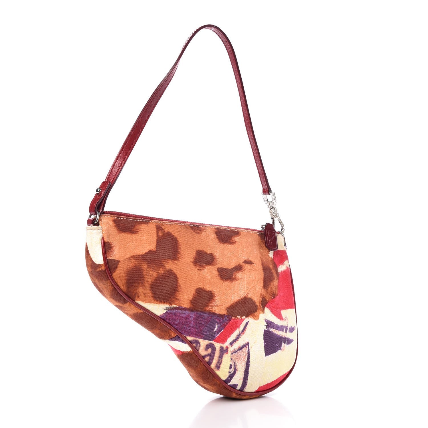 Christian Dior Canvas Le Victim Mini Saddle Pochette Red 3 of 11