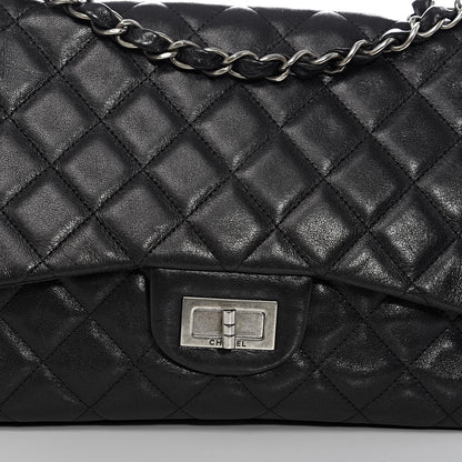 Chanel Washed Lambskin Quilted Jumbo Hybrid Reissue Flap Black 10 of 10