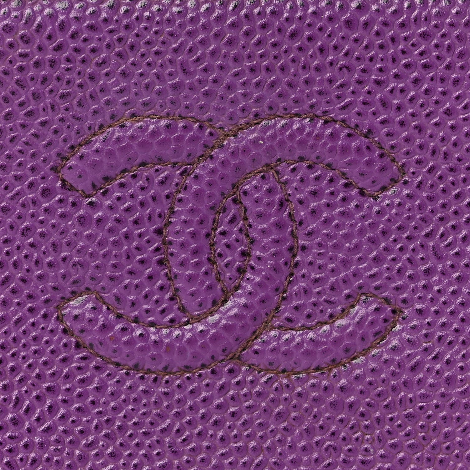 Chanel Caviar Timeless CC Cosmetic Pouch Purple 7 of 9