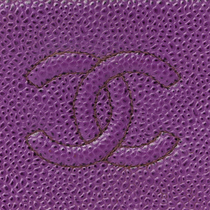 Chanel Caviar Timeless CC Cosmetic Pouch Purple 7 of 9