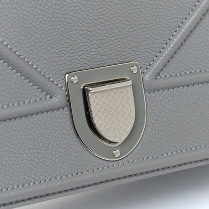 Christian Dior Grained Calfskin Medium Diorama Flap Bag Gris 10 of 14