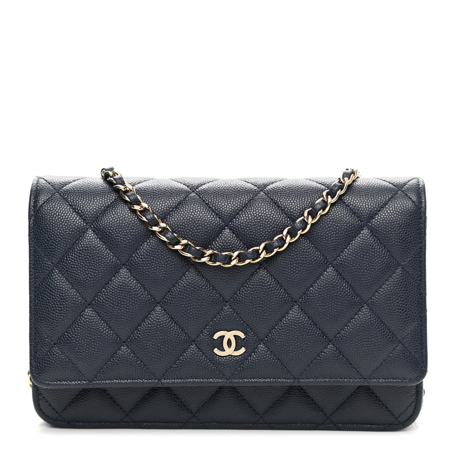 Chanel Caviar Quilted Wallet On Chain WOC Navy Blue 1 of 12