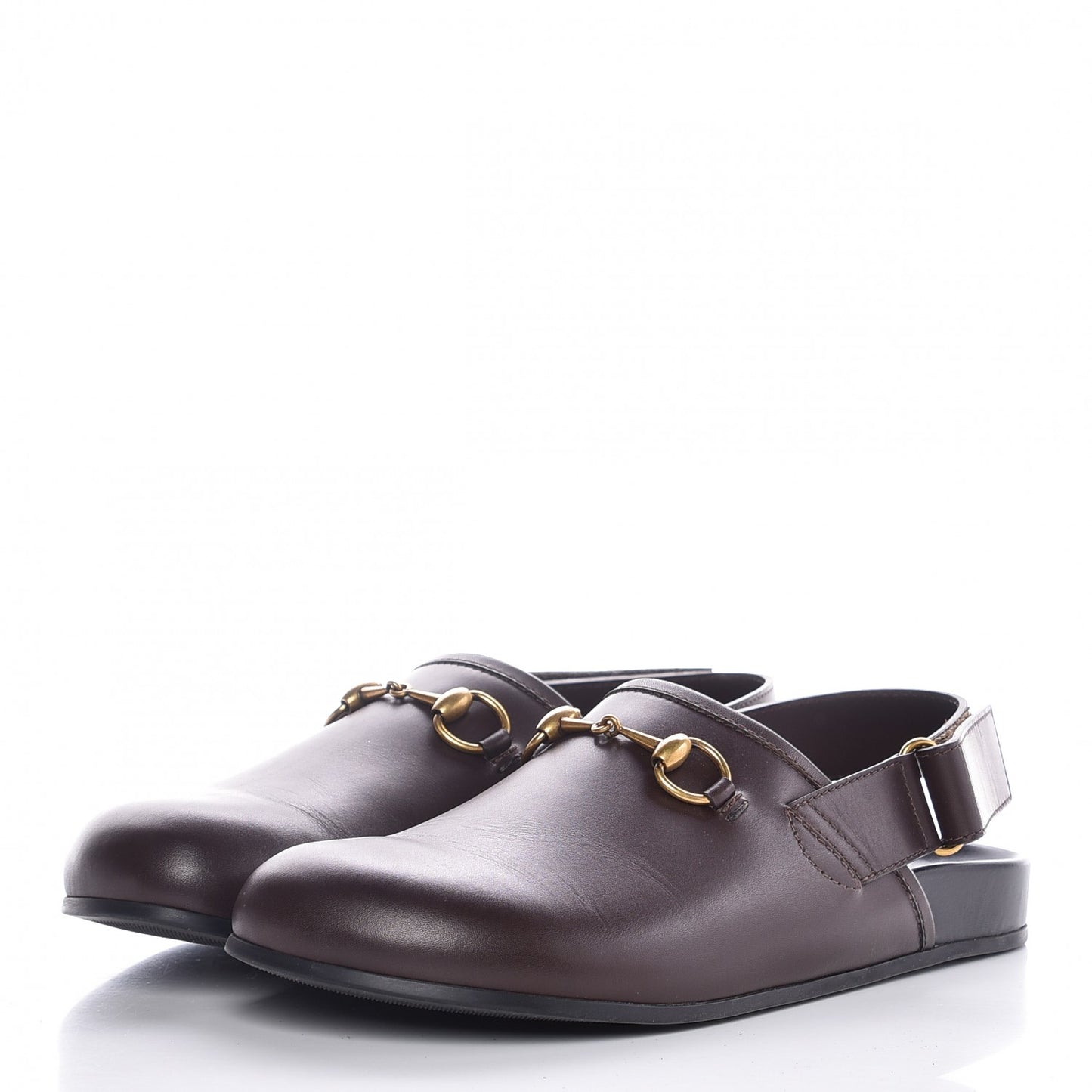 Calfskin Mens Horsebit River Slingback Slippers 9 Cocoa