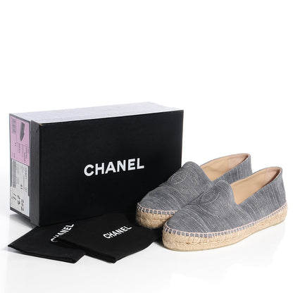 Chanel Striated Suede Espadrilles Dark Grey 41 6 of 8