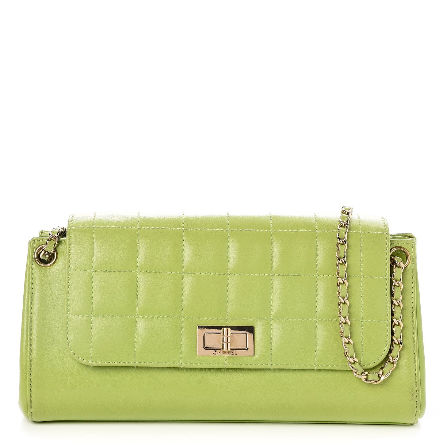 Lambskin Chocolate Bar Accordion Mademoiselle Flap Green
