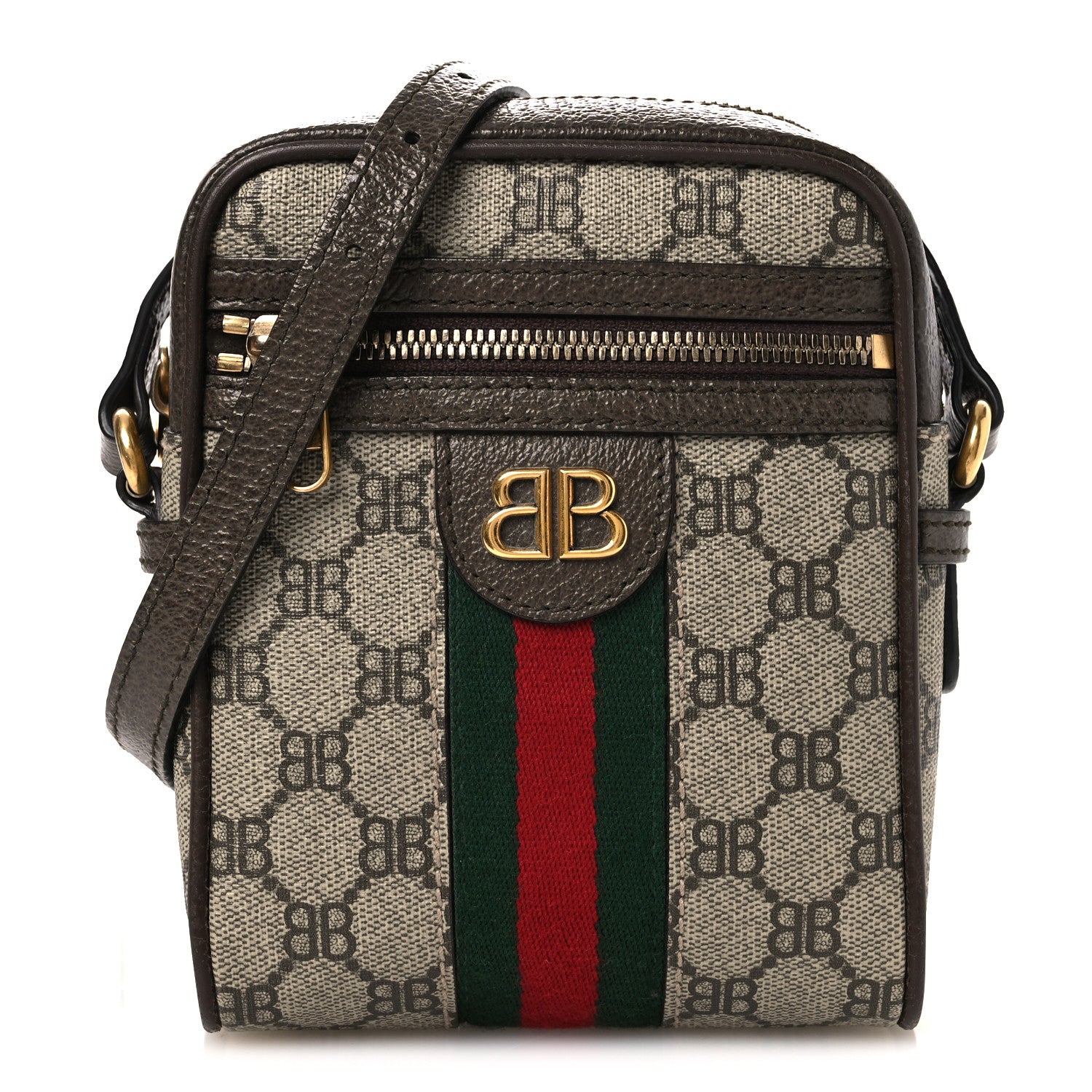 Gucci X BALENCIAGA BB Supreme Monogram Web Mini Ophidia Messenger Beige New Acero 1 of 11