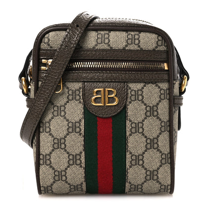 Gucci X BALENCIAGA BB Supreme Monogram Web Mini Ophidia Messenger Beige New Acero 1 of 11