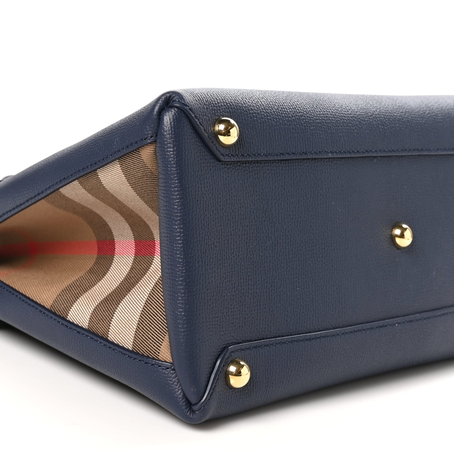 Derby Calfskin Vintage Check Medium Banner Tote Regency Blue