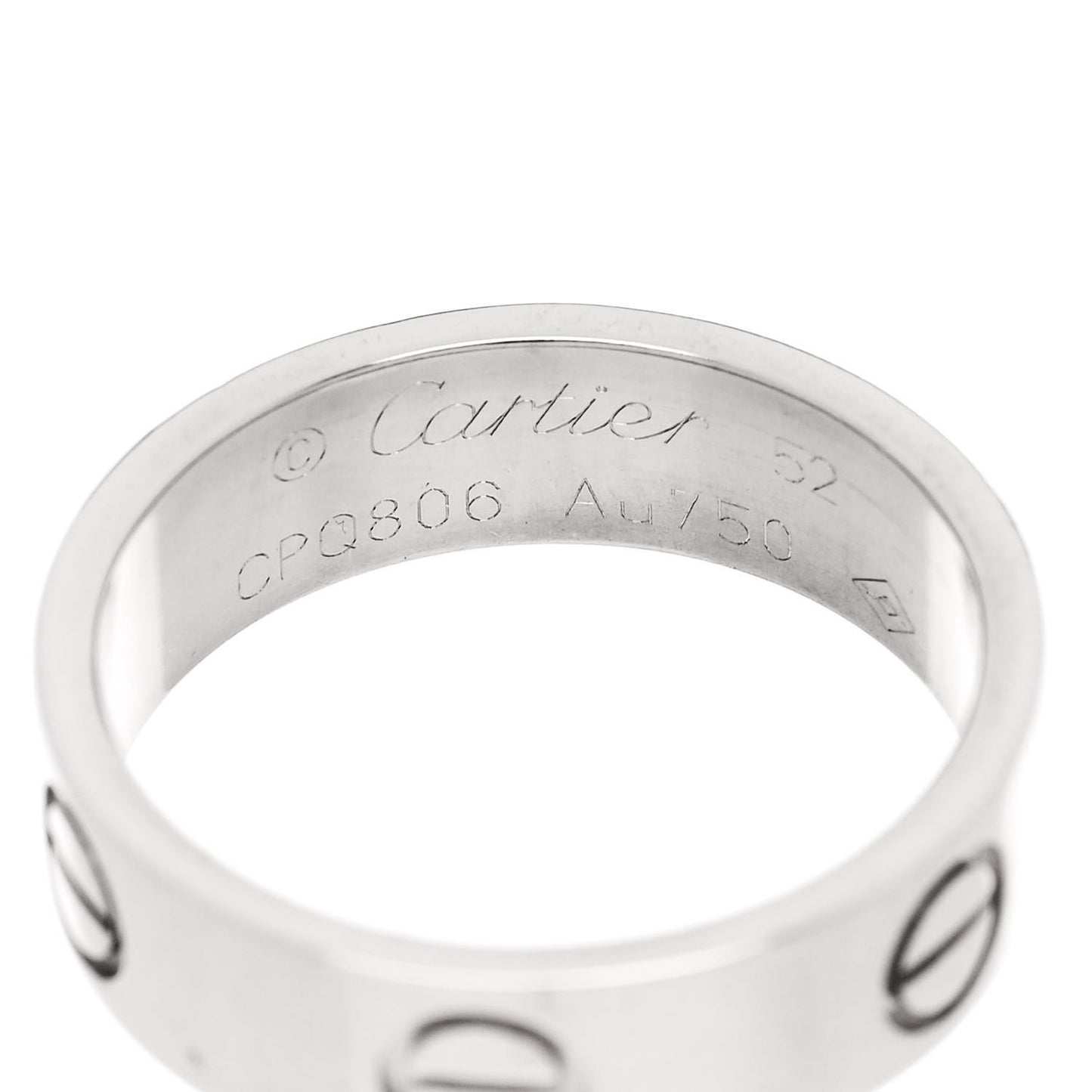18K White Gold 5.5mm LOVE Ring 52 6