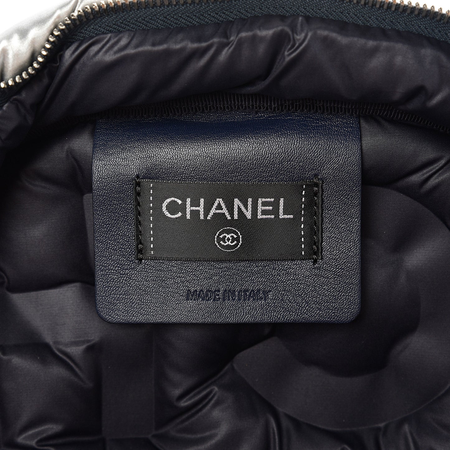 Nylon Embossed Doudoune Backpack Silver