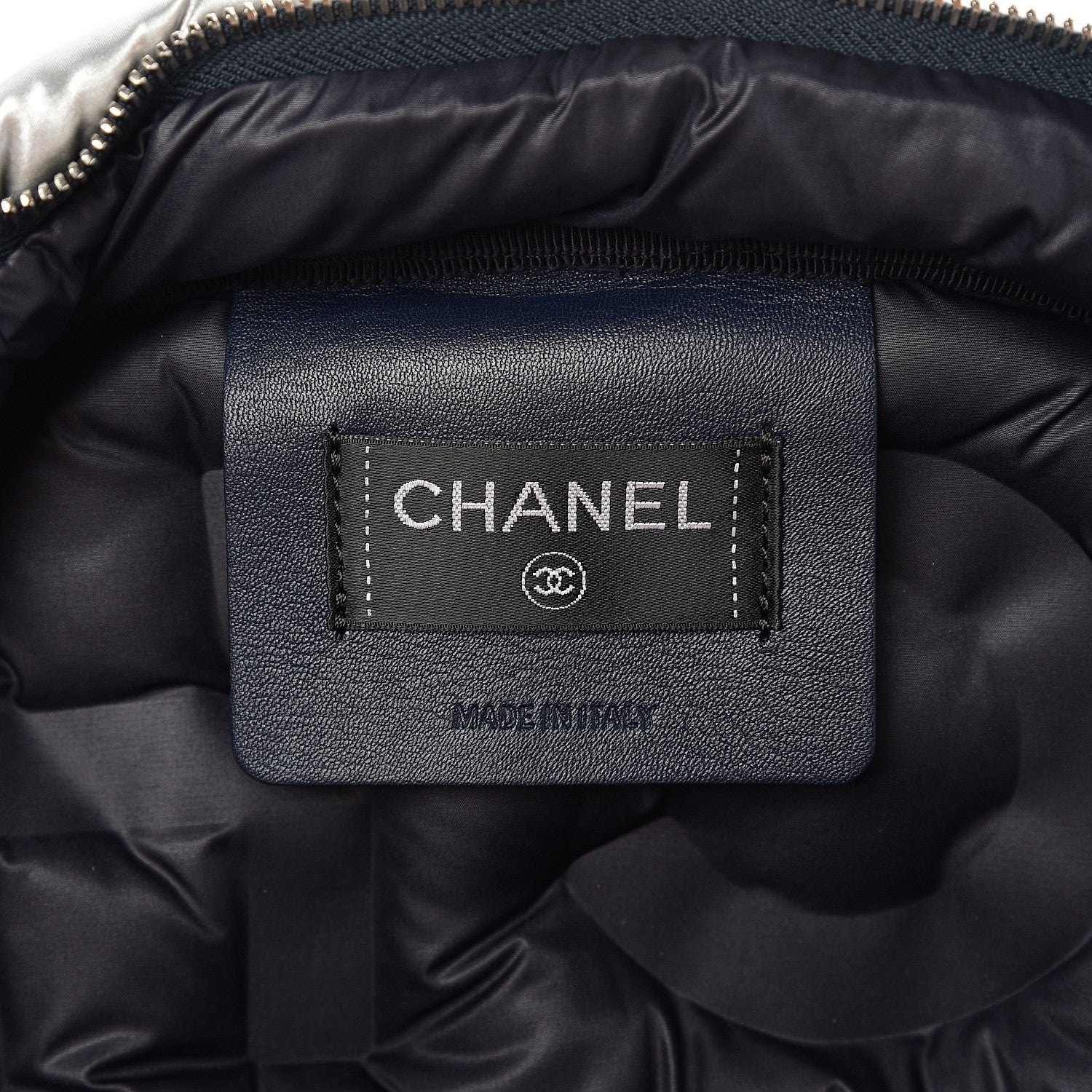 Chanel Nylon Embossed Doudoune Backpack Silver 5 of 8