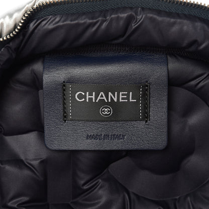 Chanel Nylon Embossed Doudoune Backpack Silver 5 of 8