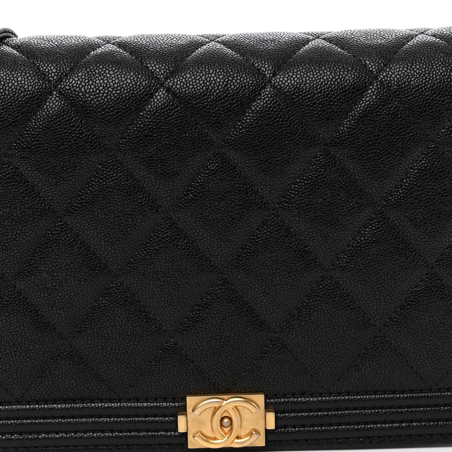 Caviar Quilted Boy Wallet On Chain WOC Black