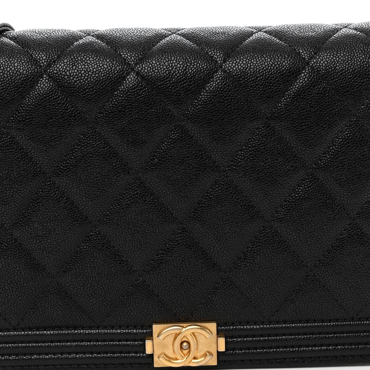 Chanel Caviar Quilted Boy Wallet On Chain WOC Black 9 of 14