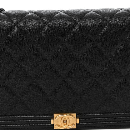 Chanel Caviar Quilted Boy Wallet On Chain WOC Black 9 of 14