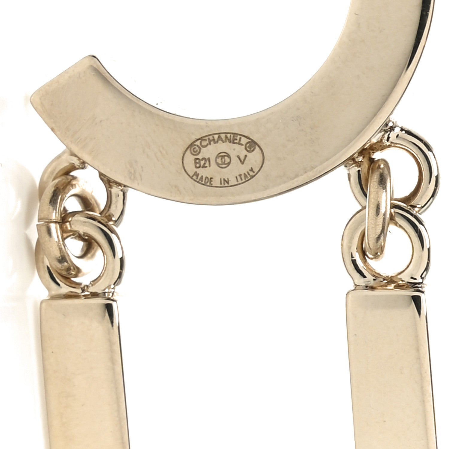 Chanel Metal Cha-Nel Logo Drop Earrings Gold 4 of 4